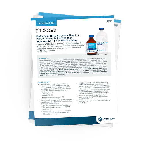 Evaluating PRRSGard®, a modified-live PRRSV vaccine, in the face of an experimental 1-4-4 PRRSV challenge